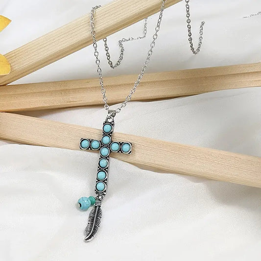 Turquoise Cross Necklace