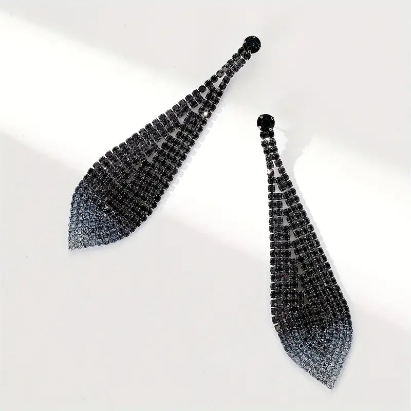 Rhinestone Curtain Earrings