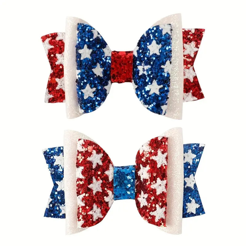 Flag Sequins Bow