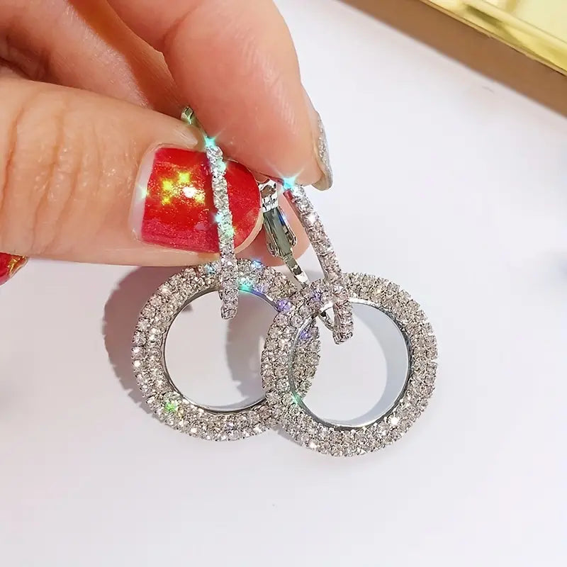 Hoop in Hoop Rhinestone Earrings