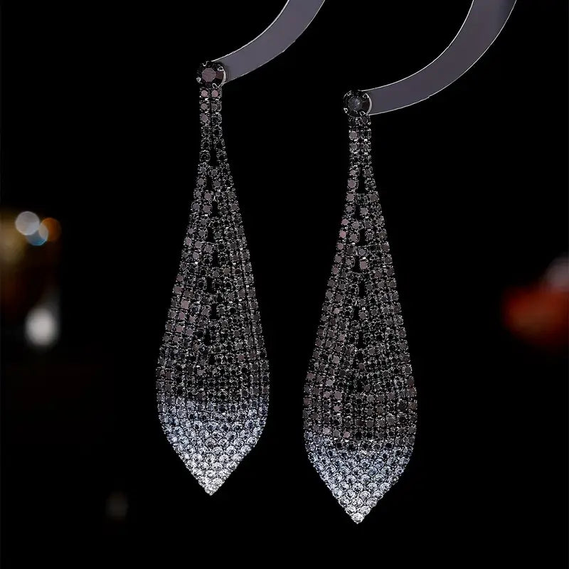 Rhinestone Curtain Earrings