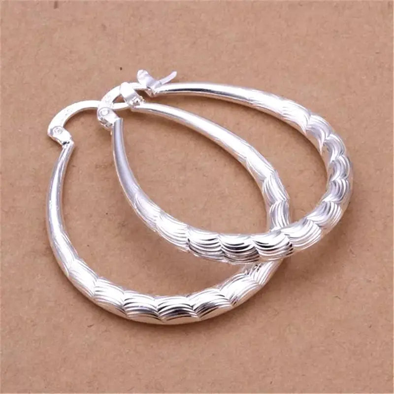 Textured Oval Hoops