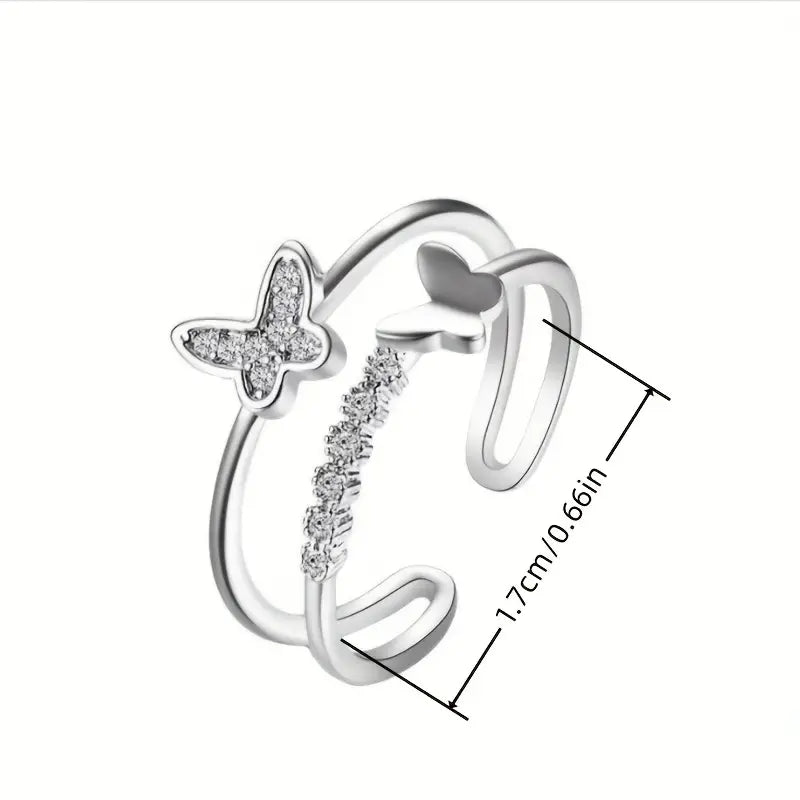 Layer Butterfly Ring