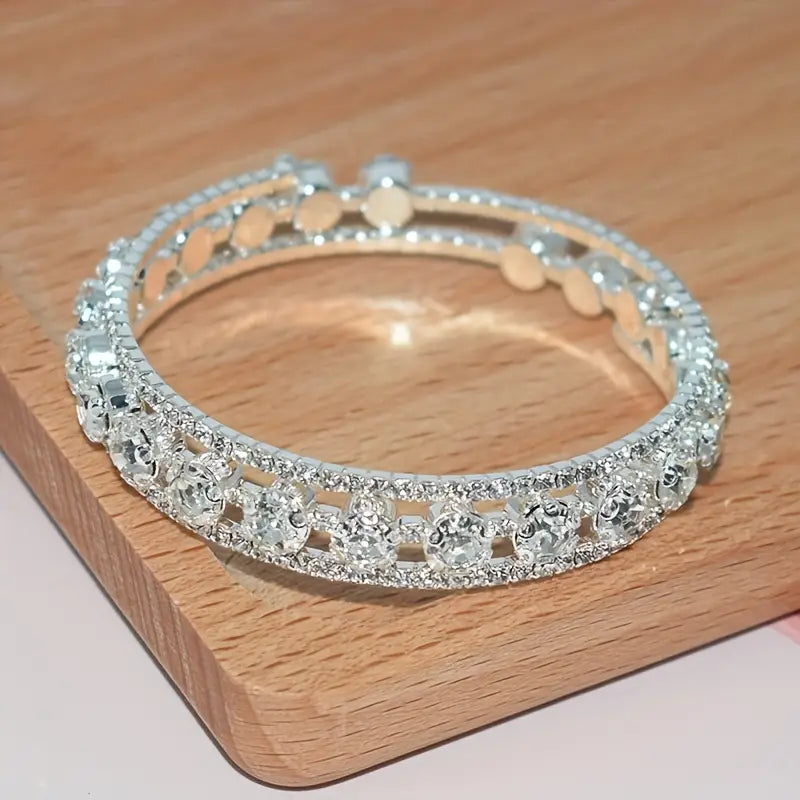 Rhinestone Coil Bracelet