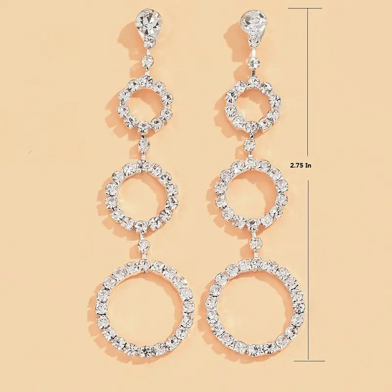 Rhinestone Circles Earrings