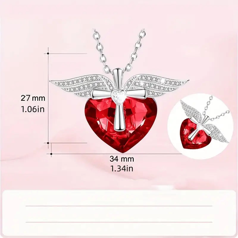 Angel Wing Heart Necklace