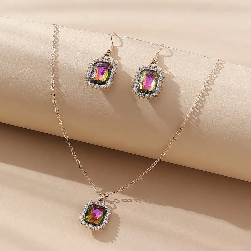 Oil Slick Necklace Set