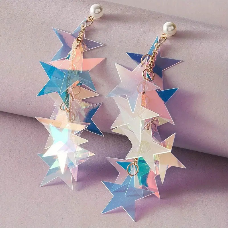 Iridescent Star Sequins Earrings