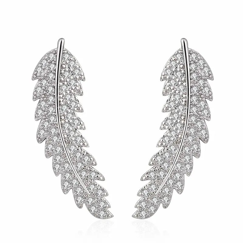 Dainty Feather Stud Earrings