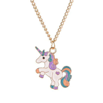 Gold Lavender Unicorn Necklace