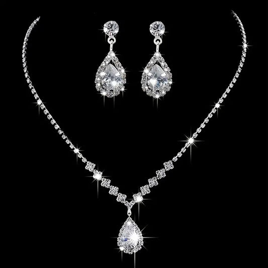 3-Pc Rhinestone Teardrop Set