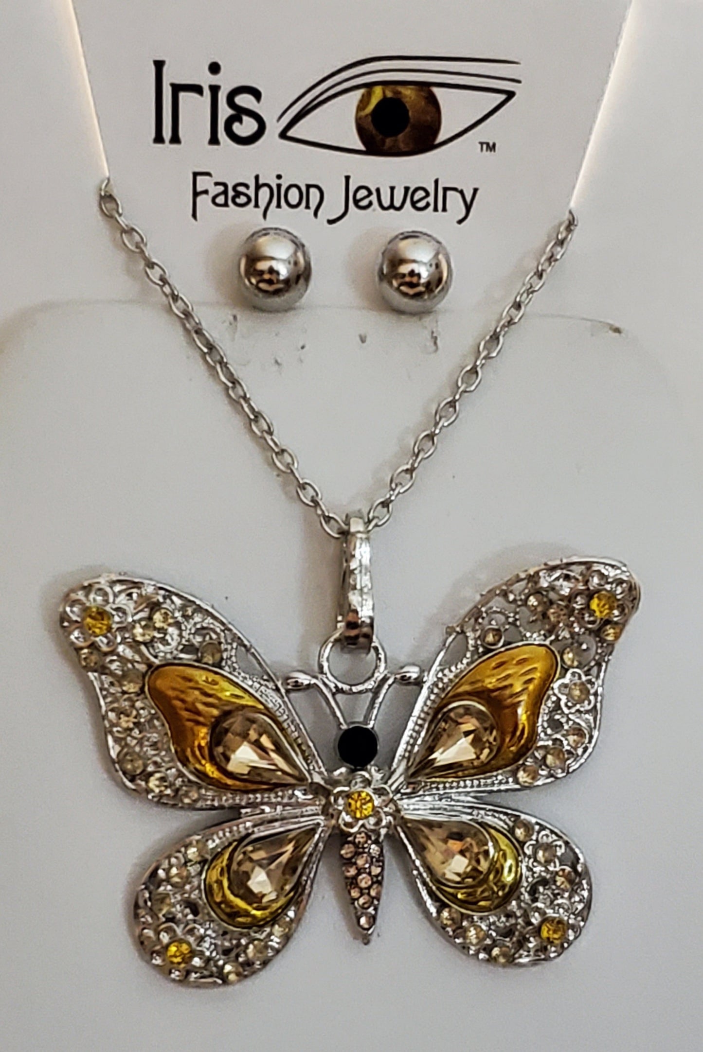 Gemstone Butterfly Necklace