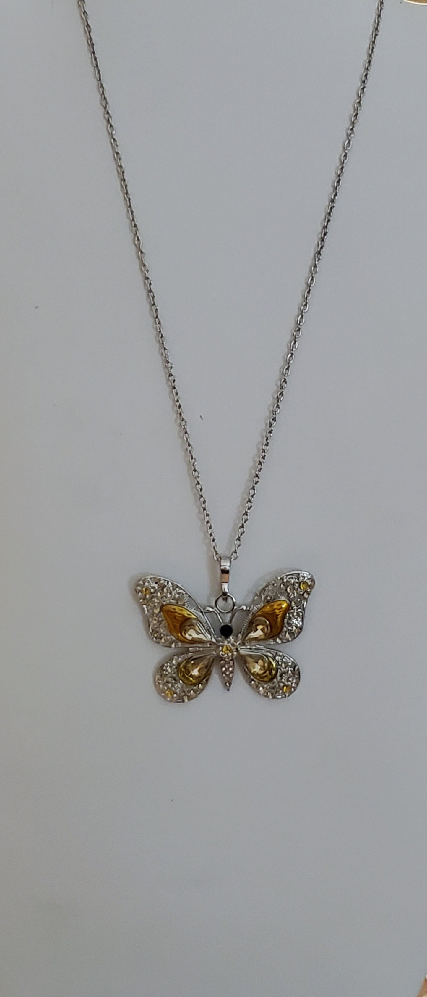 Gemstone Butterfly Necklace