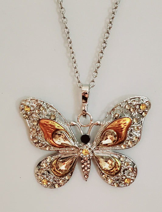 Gemstone Butterfly Necklace