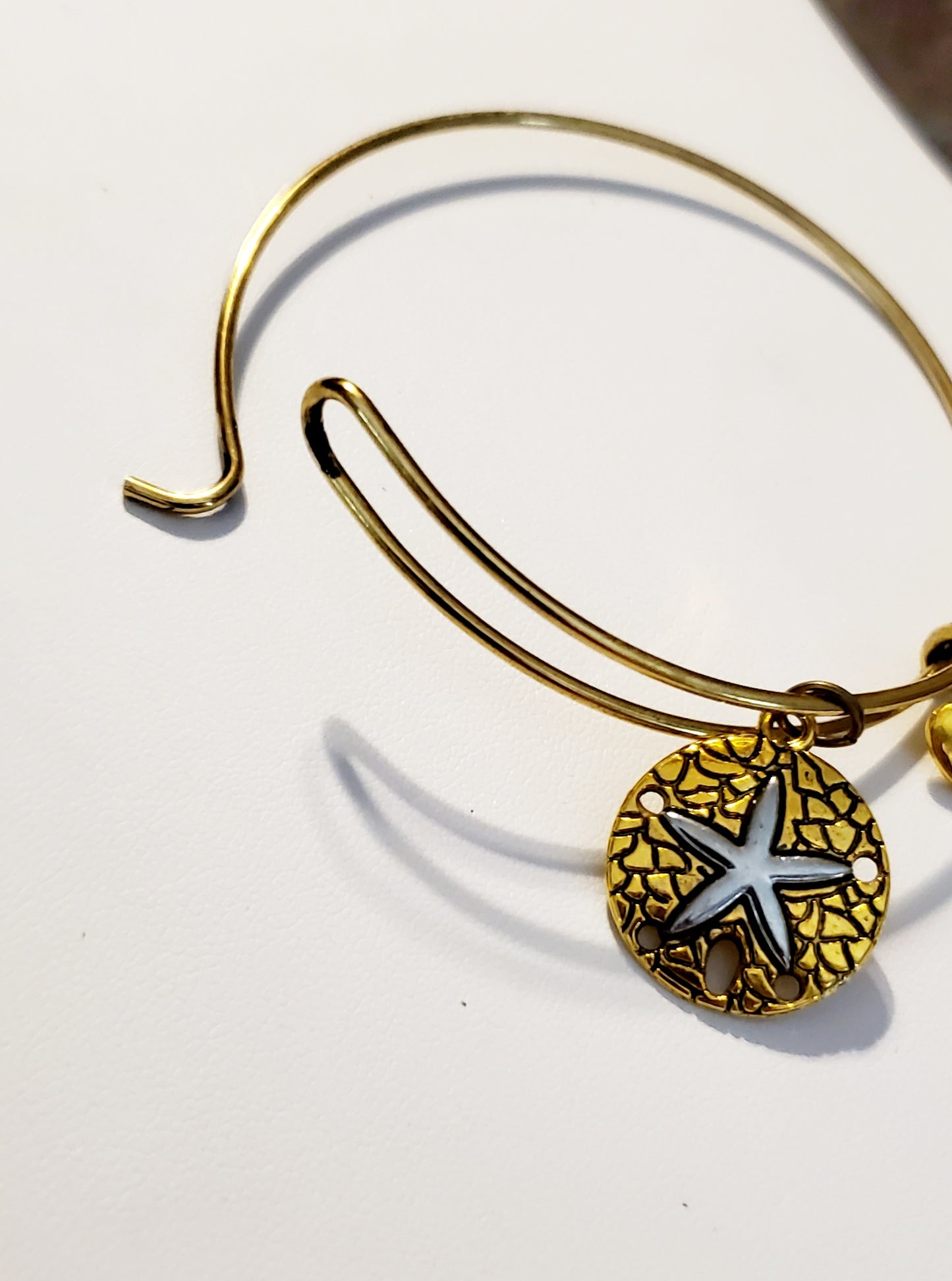 Gold Sand Dollar Heart Bracelet