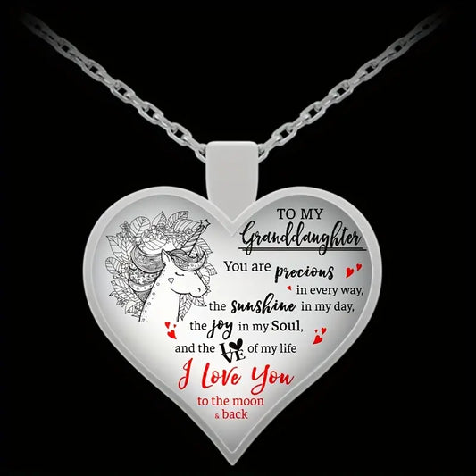 To My Granddaughter Unicorn Necklace