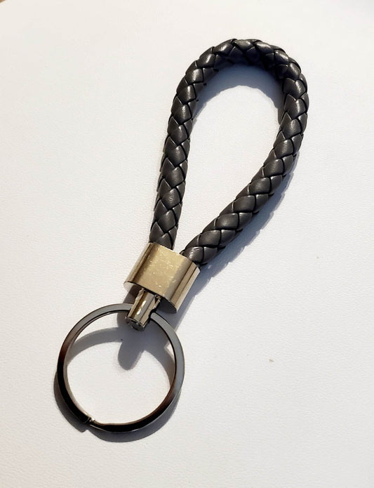 Grey Braded Keychain