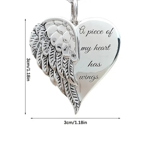 Angle Wing Memorial Heart Necklace