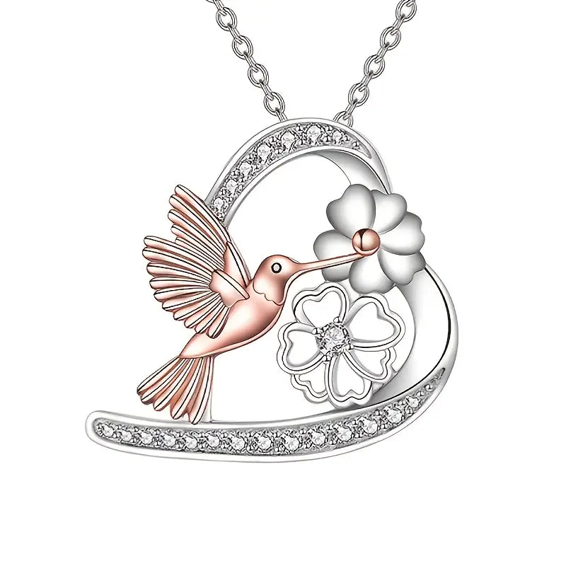 Hummingbird and Daisy Necklace