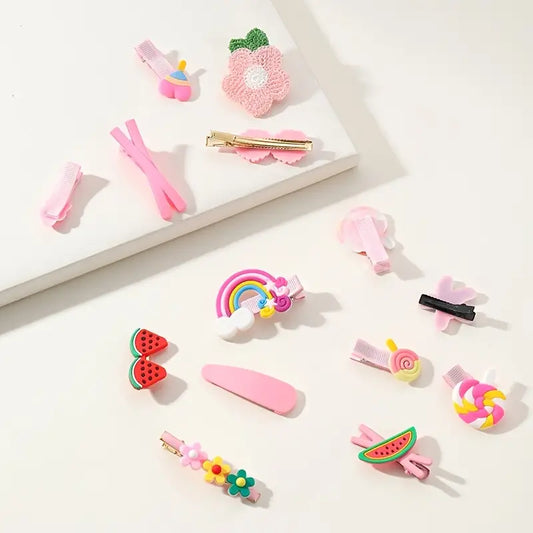 14-Pc Cute Hair Clip Set