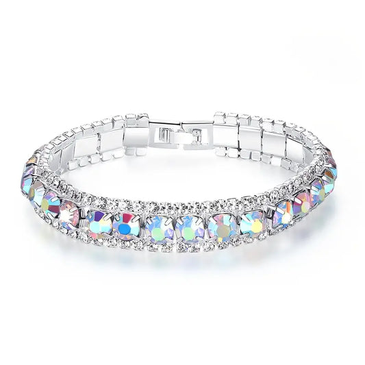 Colored Rhinestone Tennis Bracelet