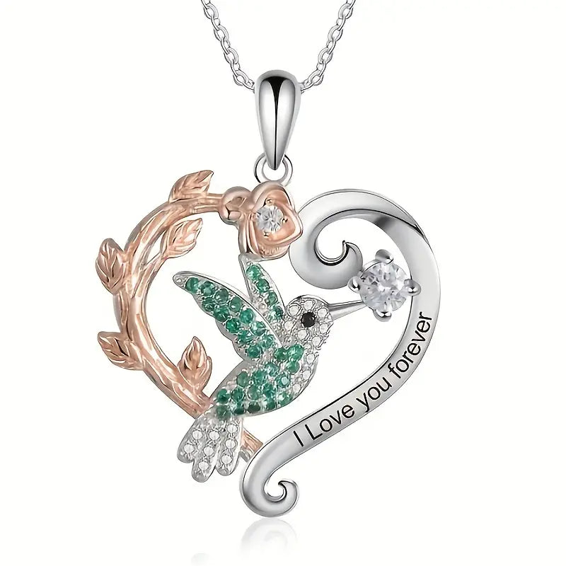 Hummingbird Heart Necklace