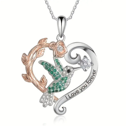 Hummingbird Heart Necklace