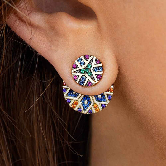 Colorful Boho Jacket Earrings