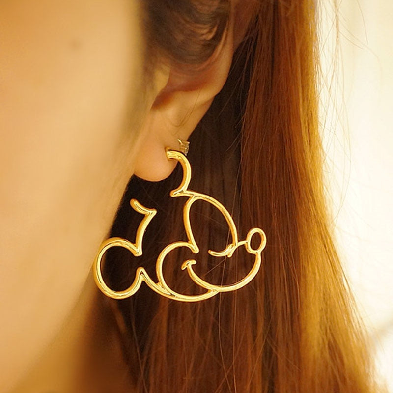 Cartoon Mouse Hoop Earrings