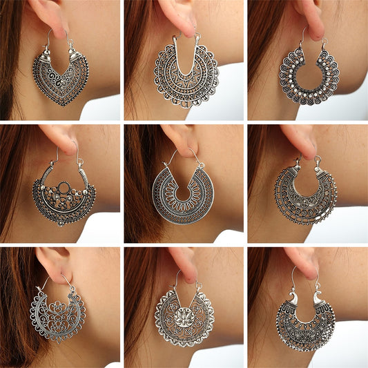 Boho Scroll Hoop Earrings