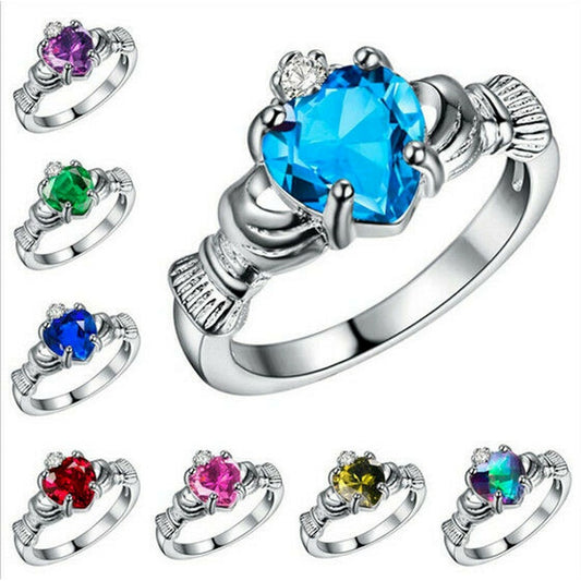 Gemstone Claddagh Ring