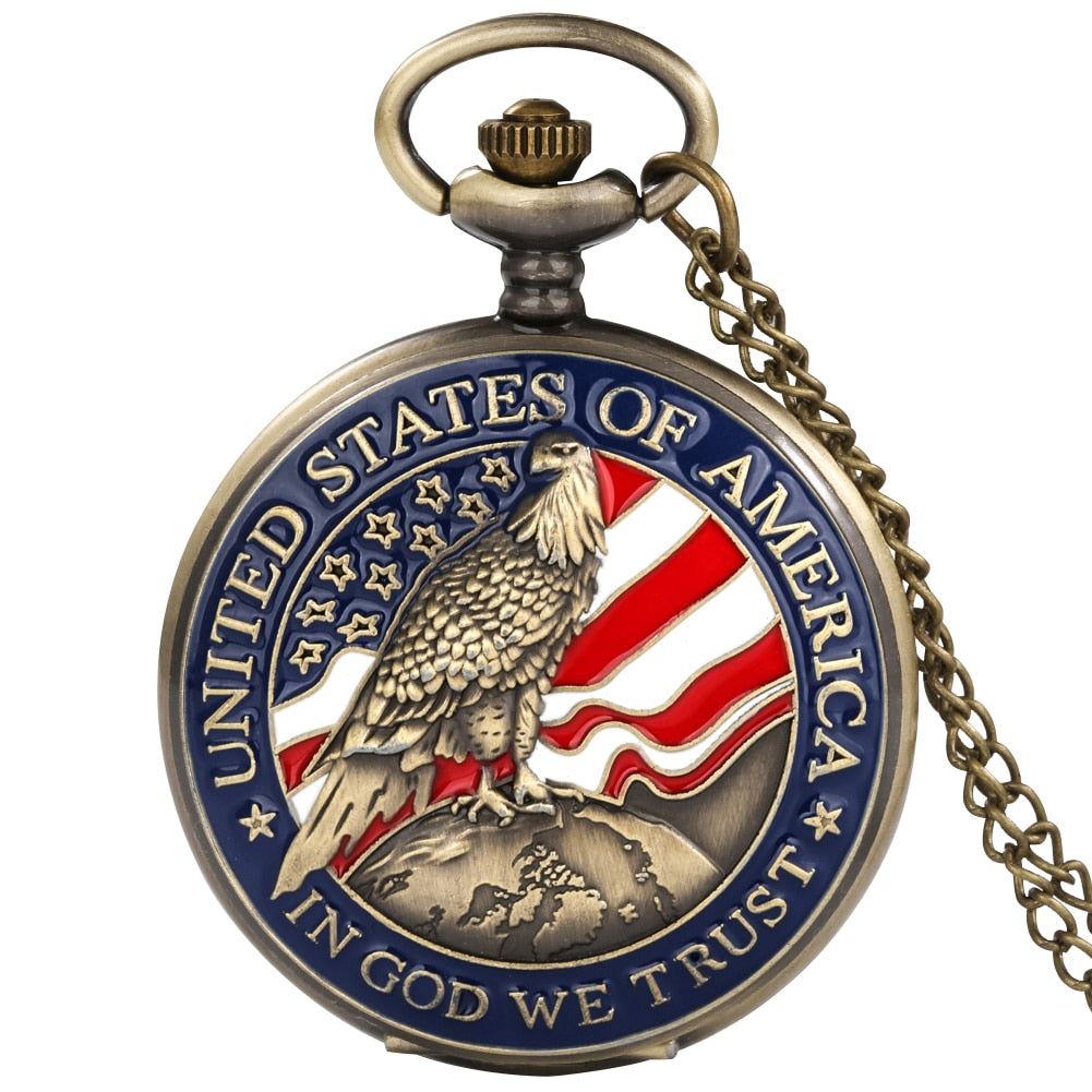 USA Themes Pocket Watch