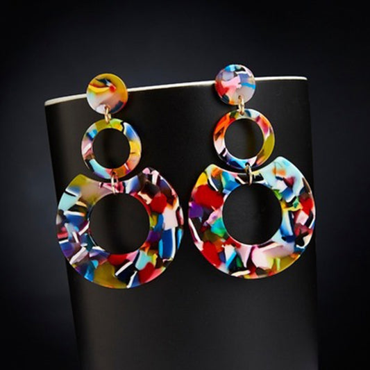 Circle Trio Acrylic Earrings