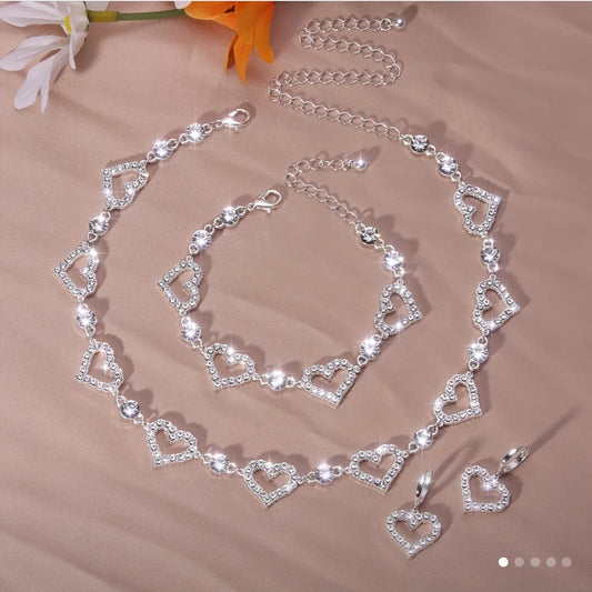 3-pc Rhinestone Multi Heart Set