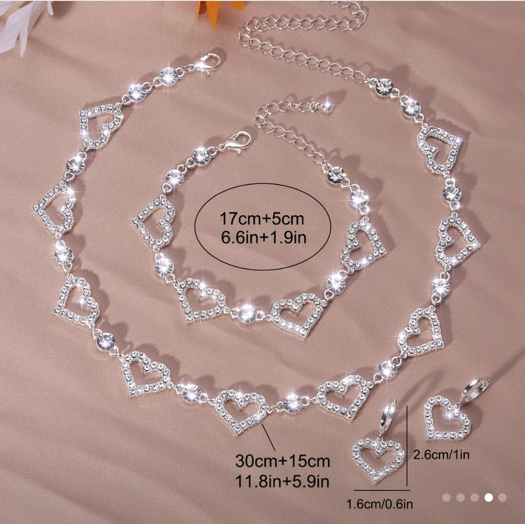 3-pc Rhinestone Multi Heart Set