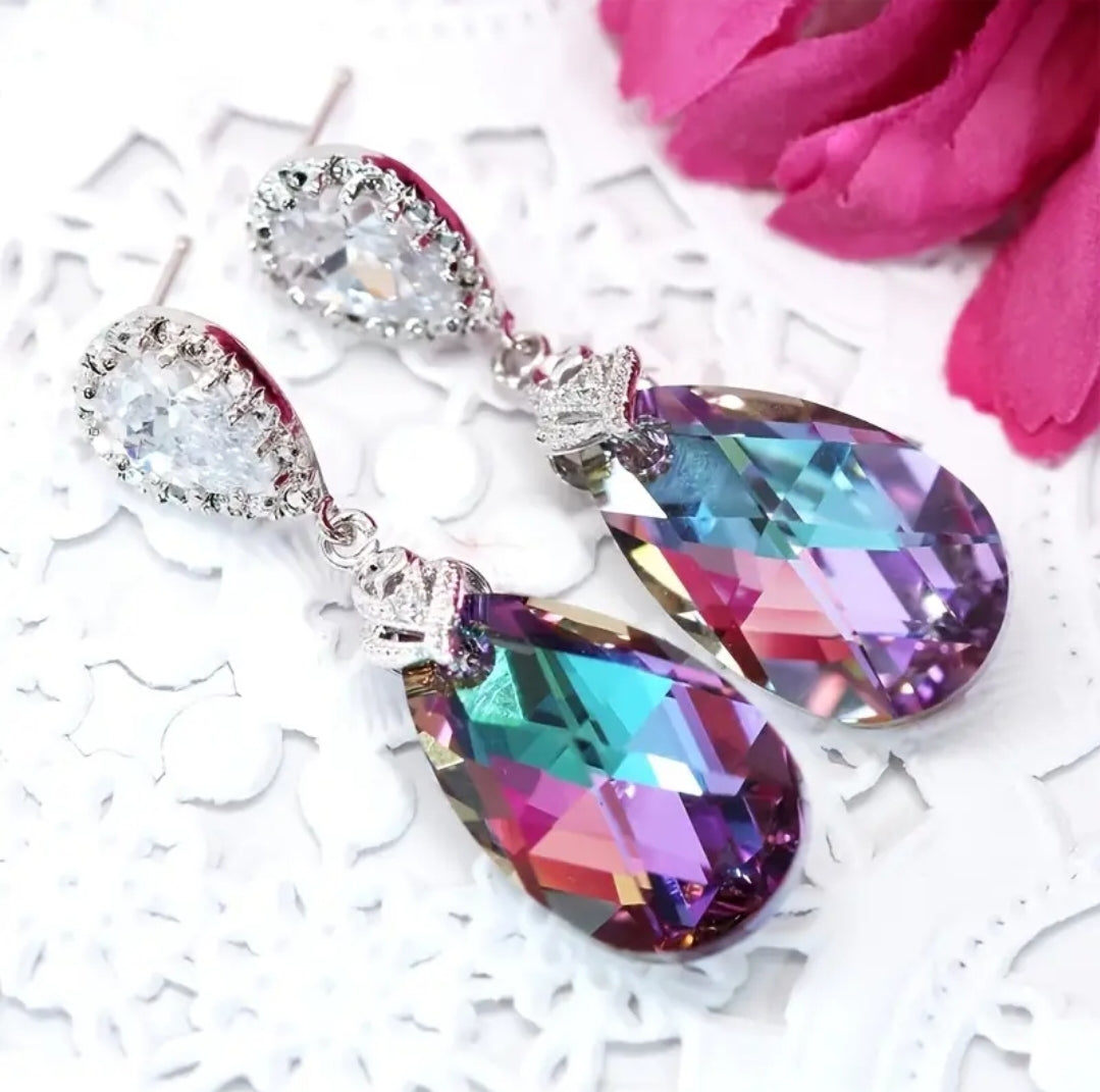 Iridescent Zircon Earrins