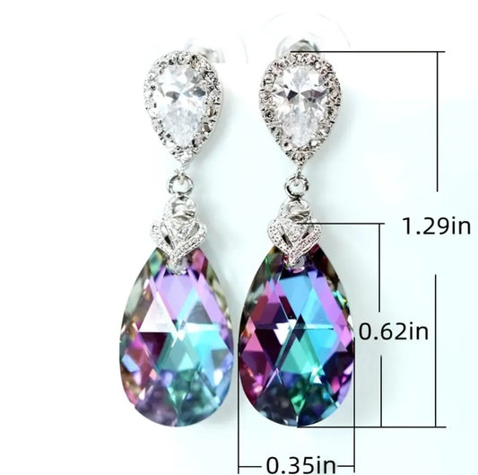 Iridescent Zircon Earrins