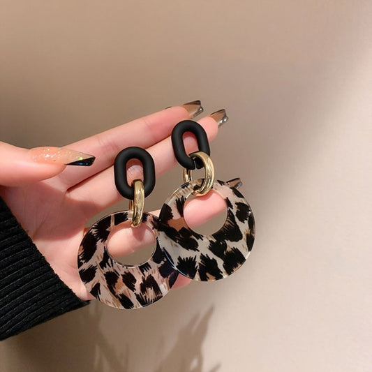 Leopard Print Acrylic Earrings