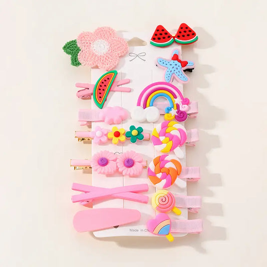 14-Pc Cute Hair Clip Set