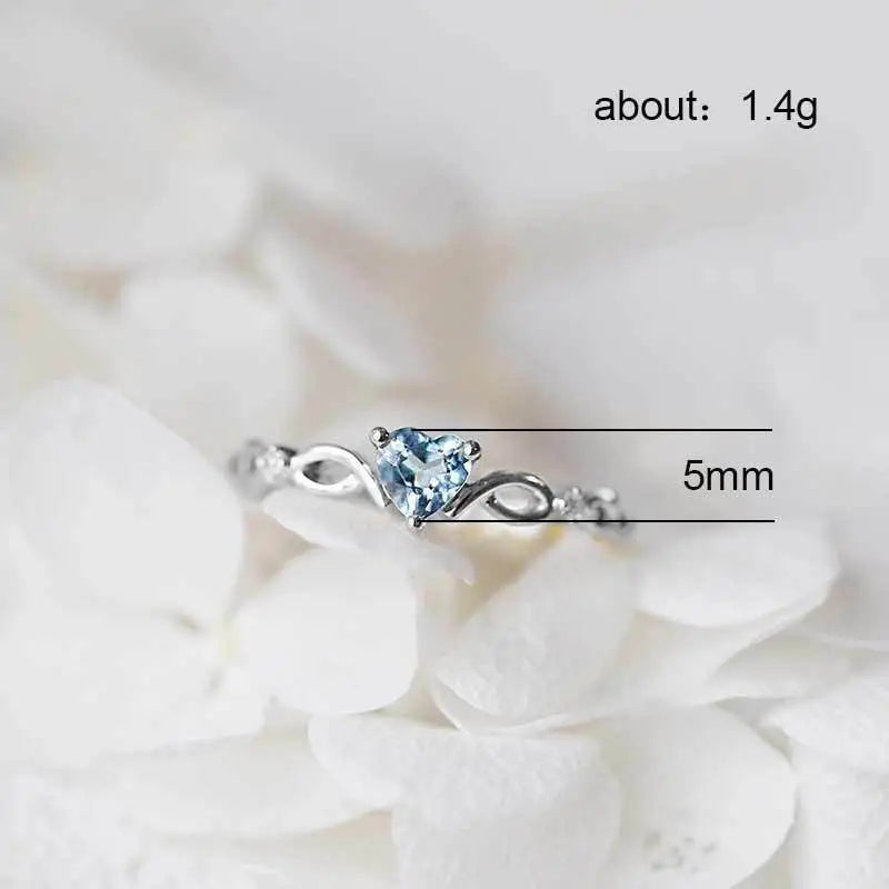 Dainty Blue Heart Ring