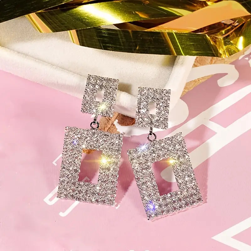 Rhinestone Geometric Earrings