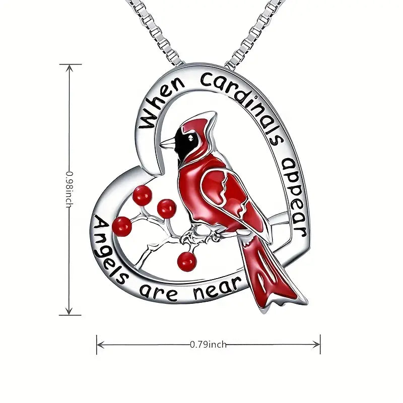 Cardinal Heart Necklace