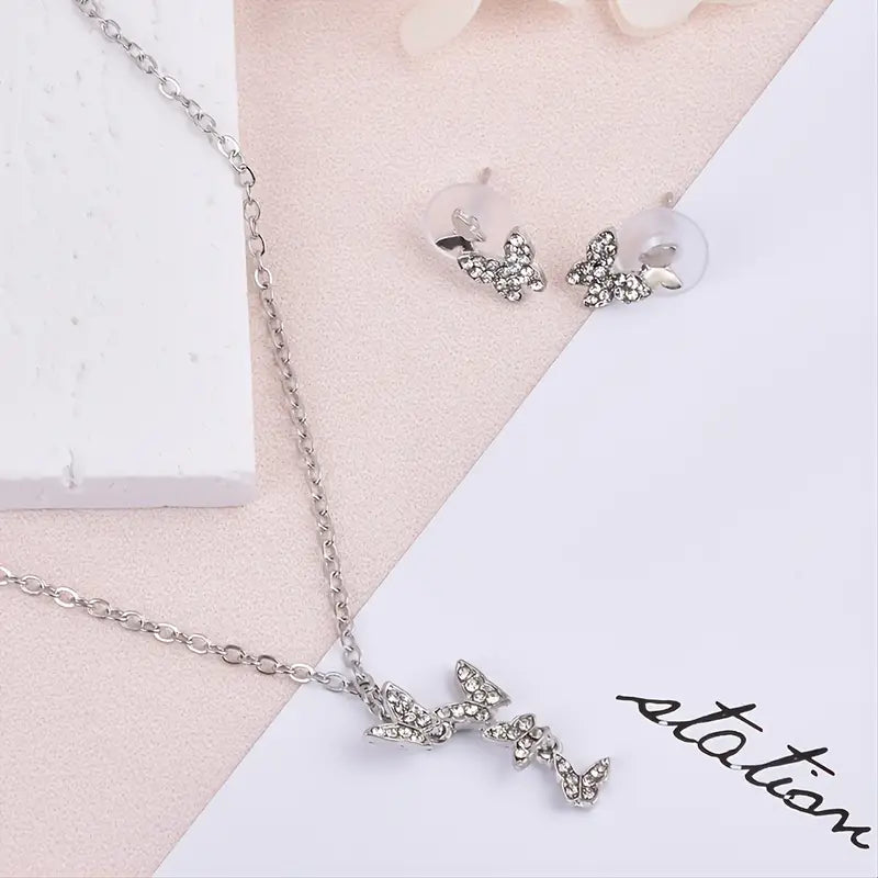 Fluttery Butterfly Necklace Set