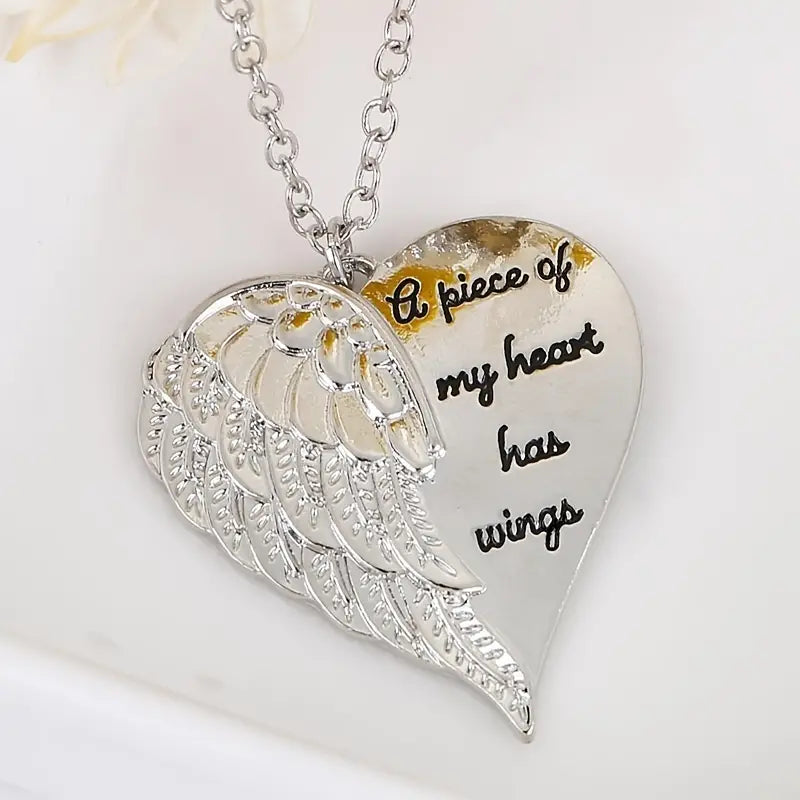 Angle Wing Memorial Heart Necklace